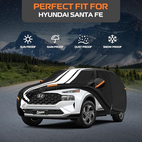 Hyundai Santa Fe Car Cover Waterproof All Weather for Automobiles