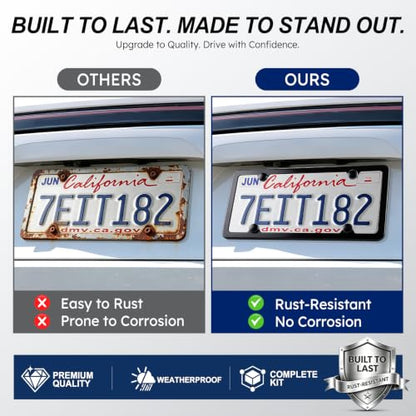 4 Holes Stainless Steel License Plate Frames