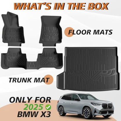 Floor Mats & Trunk Mat for 2025 2026 BMW X3 Accessories