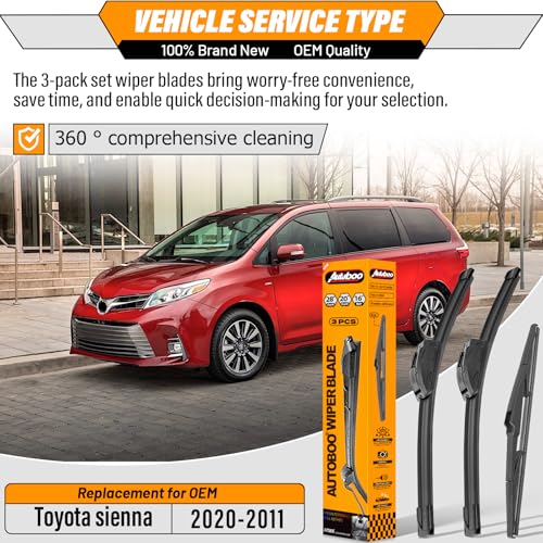 Windshield Wiper Blade Replacement for Toyota Sienna 2011