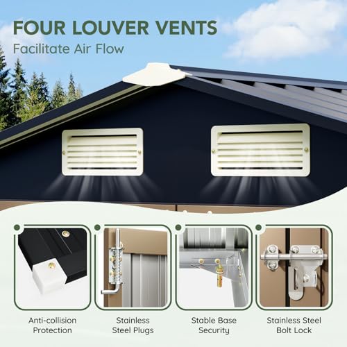 4 x 6 FT Storage Shed with Floor Frame for Backyard