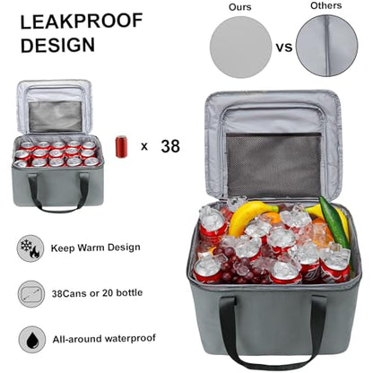 Car Trunk Organizer and Storage with Removable Leakproof Cooler Bag