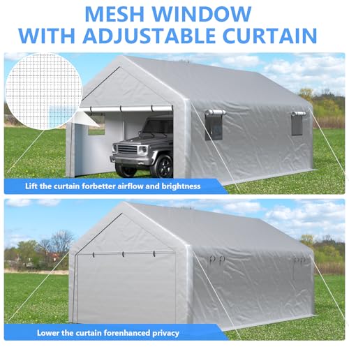 Carport 13x21ft Heavy Duty Large Outdoor Storage Shed with Roll