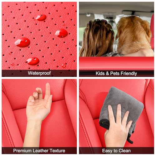 2024 2026 Tesla Model 3 Highland Upgraded Car Seat Covers Nappa Leather Car Interior Airbag Compatible Cushion Cover Full Set Custom Fit Model 3 (9 Count)