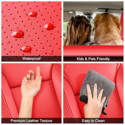 2024 2026 Tesla Model 3 Highland Upgraded Car Seat Covers Nappa Leather Car Interior Airbag Compatible Cushion Cover Full Set Custom Fit Model 3 (9 Count)