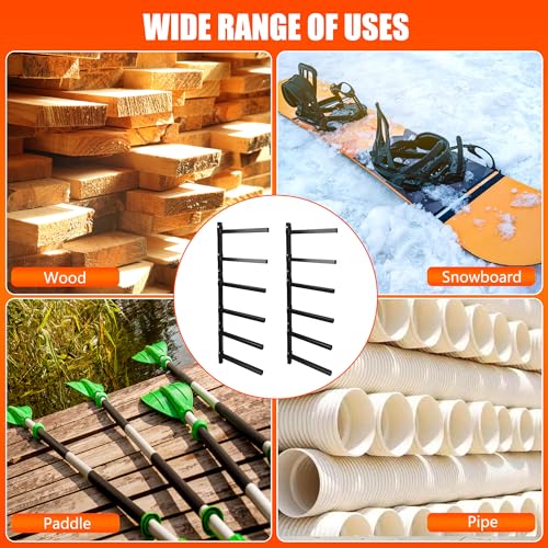 6 Level Foldable Lumber Storage Rack Collapsible Wall Mount