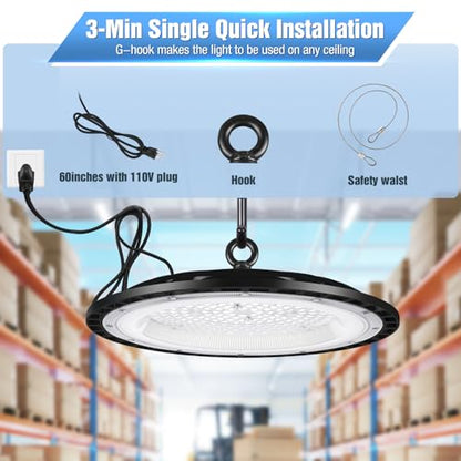 6 Pack 200W UFO Led High Bay Light Fixture (6 Count)