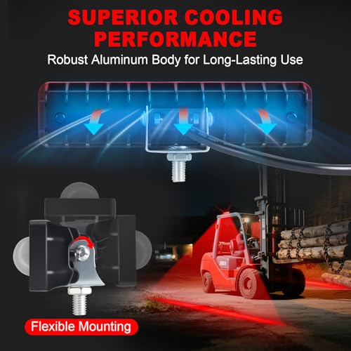 LED Forklift Safety Light Red for AGV Automated Guided Vehicle (2 Count)