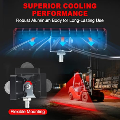 LED Forklift Safety Light Red for AGV Automated Guided Vehicle (2 Count)