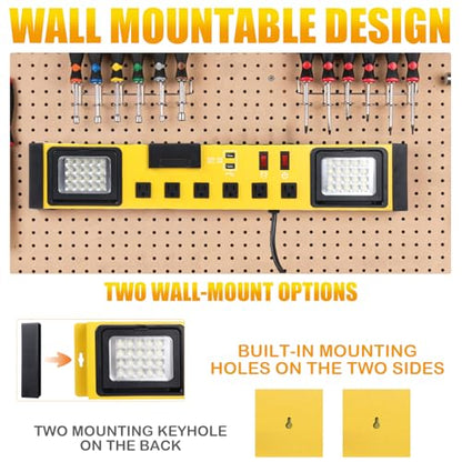 6 Outlets Power Strip with LED Worklight