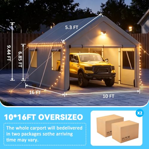10x16 FT Carport Canopy Heavy Duty