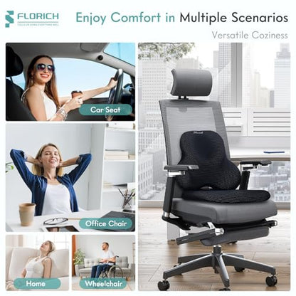 Car Seat Cushion and Lumbar Support Pillow for Office Chair Car