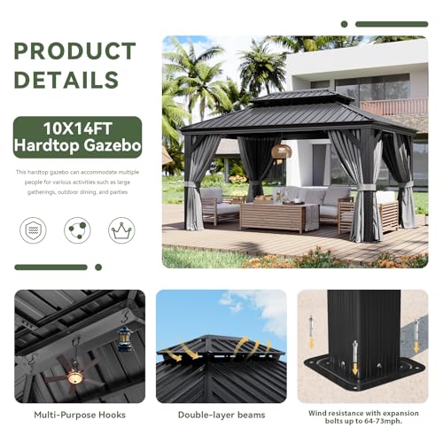 10' X 14' Hardtop Gazebo with Drainage
