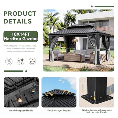 10' X 14' Hardtop Gazebo with Drainage