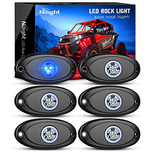 LED Rock Light 6PCS Underglow Wheel Well Pods Waterproof Exterior Underbody Roof Rack Side Lamps for Car Truck Pickups ATV UTV SUV Motorcycle Boat (6 Count)