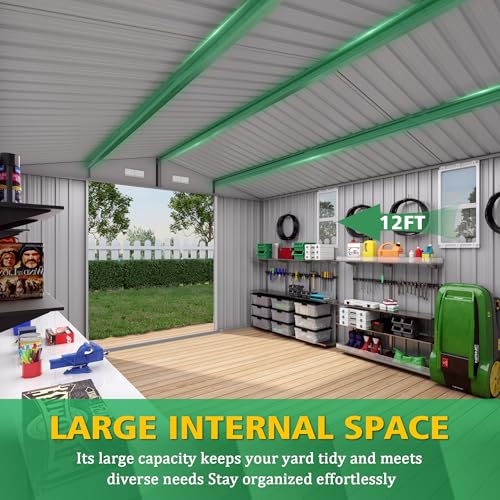 10x12 FT Outdoor Storage Shed with Windows