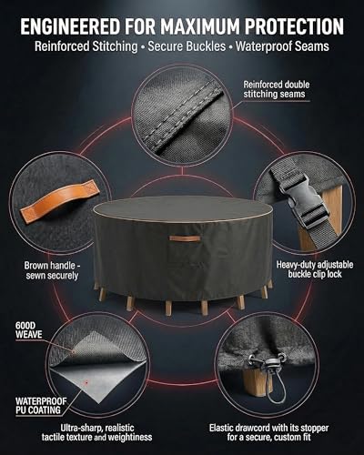 Round Outdoor Patio Furniture Cover