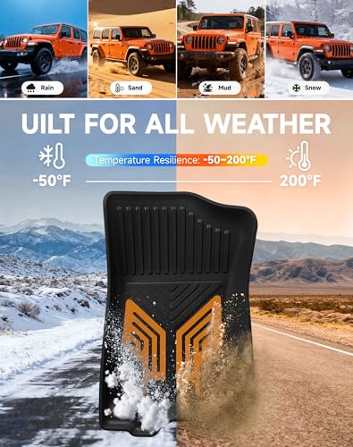 Premium Color TPE Floor Mats for Jeep Wrangler JL 2018