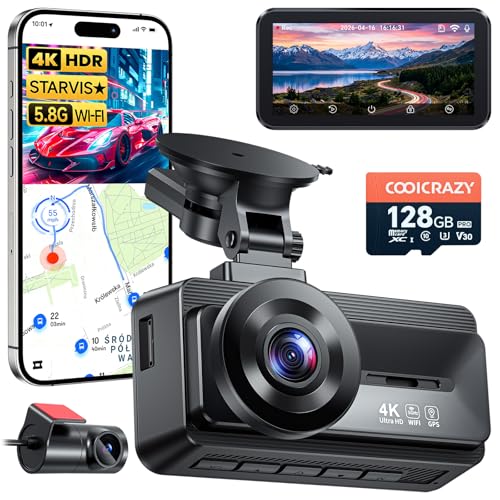 4K Dash Cam Front and Rear