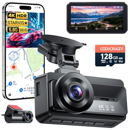 4K Dash Cam Front and Rear