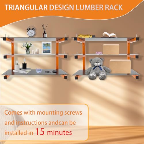 4 Pack Wall Mounted Lumber Rack (4 Count)
