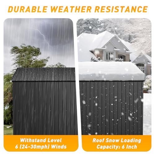 8'x10' Lean to Shed Outdoor Storage Sheds with Triple Doors
