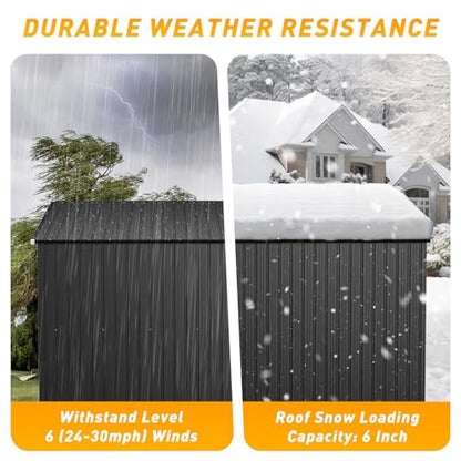 8'x10' Lean to Shed Outdoor Storage Sheds with Triple Doors