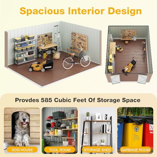 10x12 FT Outdoor Storage Shed Heavy