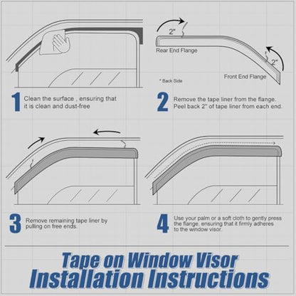 4PCS Tape On Window Visors for 2000 (4 Count)