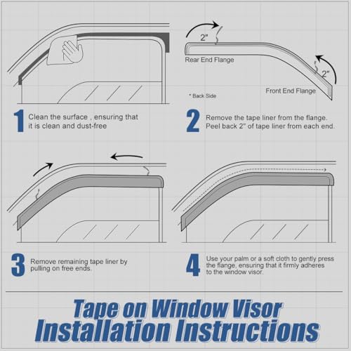 4PCS Tape On Window Visors for 2010