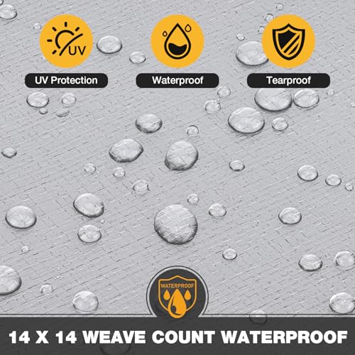 Heavy Duty Tarp 14 Mil Tarp Waterproof Silver 20x30 FT