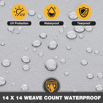 Heavy Duty Tarp 14 Mil Tarp Waterproof Silver 12x16 FT