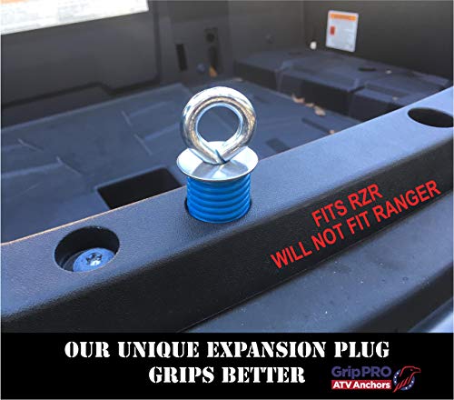 GripPRO ATV Lock & Ride Tie Down Anchors for Polaris RZR (6 Count)