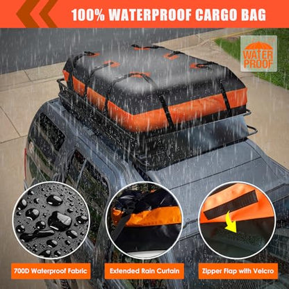 Roof Rack Carrier Carrier Basket 65"*39"*6"+Waterproof Bag 20 Cubic Feet