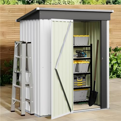 Metal Outdoor Storage Shed 5 x 3 FT Metal Shed with Lockable Door