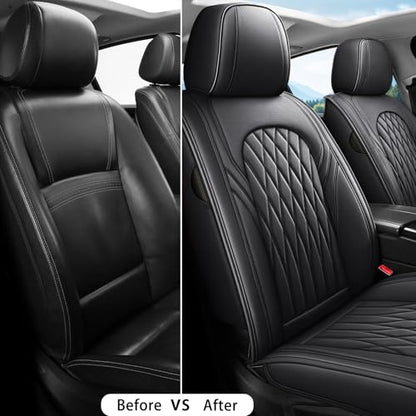 Nappa Faux Leather Car Seat Covers Full Set (2 Count)