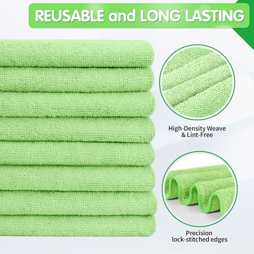 Sage Green Microfiber Cleaning Cloth (8 Count)
