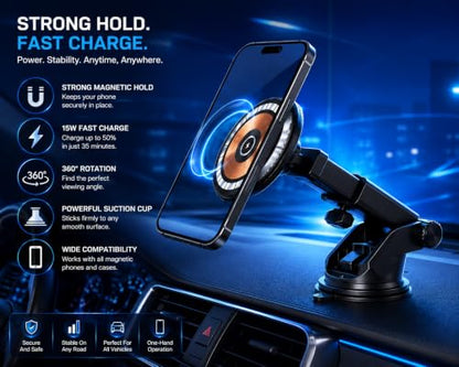 for 15W MagSafe Car Mount Charger for iPhone 17