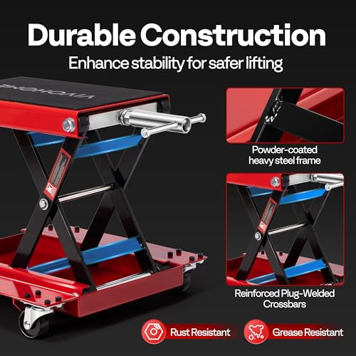 1100 Lbs Motorcycle Lift Jack with Dolly Wheel