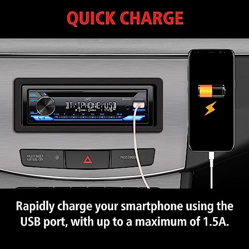 KD SR87BT Single DIN Car Stereo with CD Player & Bluetooth