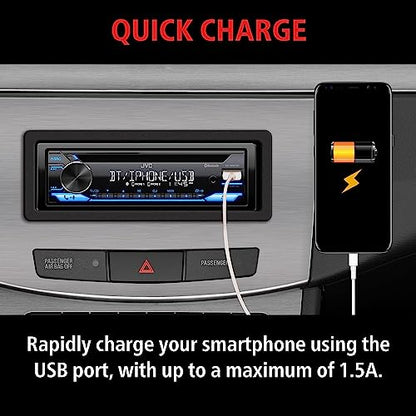 KD SR87BT Single DIN Car Stereo with CD Player & Bluetooth