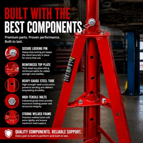 Underhoist Tripod Stand 2 Ton Capacity High Lift Jack Stand Reach Under Hoist Stand High