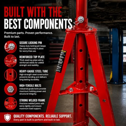 Underhoist Tripod Stand 2 Ton Capacity High Lift Jack Stand Reach Under Hoist Stand High
