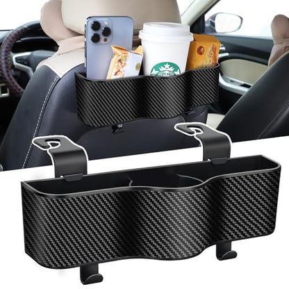 Car Headrest Organizer with Cup Holder &Hooks