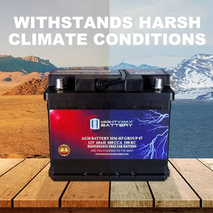 MM H5 Start and Stop Car BCI Group Size 47 12V 60 AH