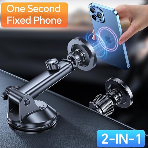 for MagSafe Car Mount【Windshield+Vent+Dash】Magnetic Phone Holder for Car Phone Holder Mount Cell Phone Holders for Your Car Accessories Suction Phone Mount for Car Truck Stand for iPhone 17 16