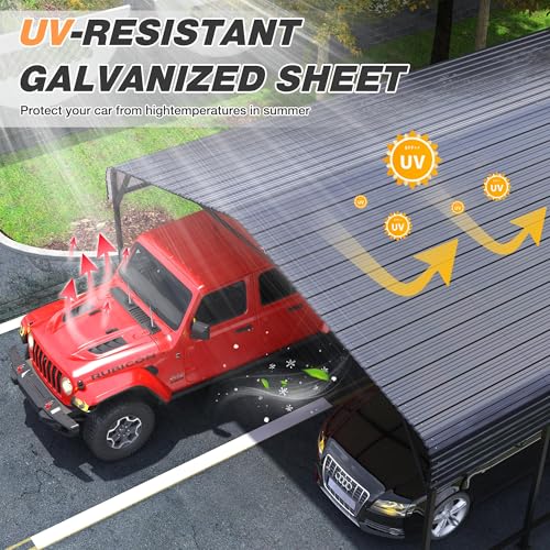 20x40 FT Metal Carport Canopy with Reinforced Base
