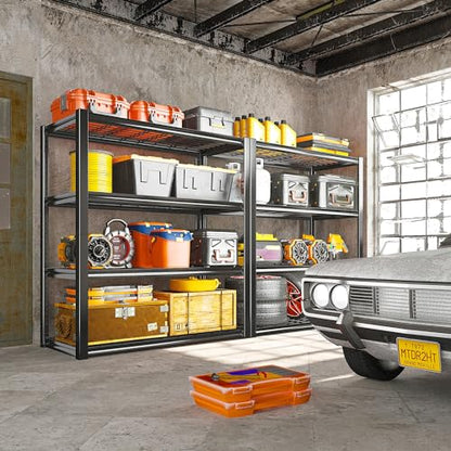 40" W Storage Shelves with Wire Mesh Panels for Garage Organization (4 Count)