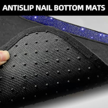 Blue Bling Car Floor Mats Full Set