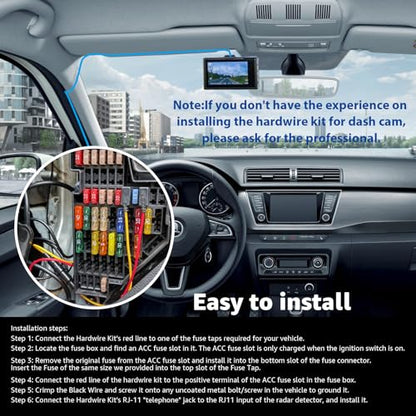 RJ11 Radar Detector Hardwire Kit for Uniden R1 R3 R7 R8 R8W DFR7